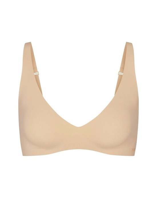 SKIMS Other - SKIMS Beige V-Neck Wireless Seamless Bra EUC